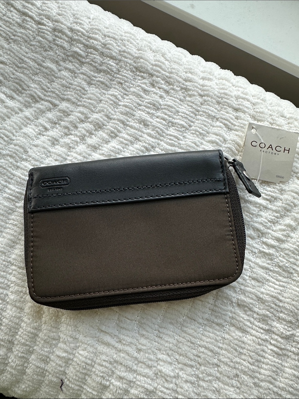 COACH Brown and Black Zip Pouch